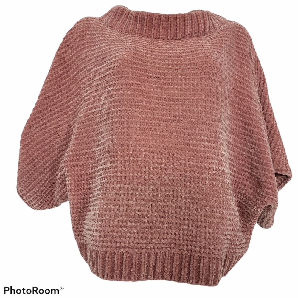 Eva Mendes Pink Cropped Chenille Sweater in M